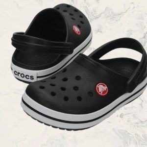 NWOT Crocs Todler CrocBand Clog - Size C 9 - Black/White